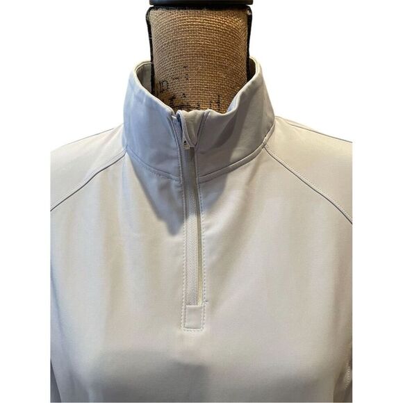 Avia Women's Track Jacket Size L Silver Sport-Wick Stretch Pullover - Picture 2 of 10